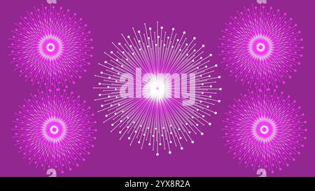 Purple abstract background with seamless geometric pattern star burst celebration blast Stock Vector