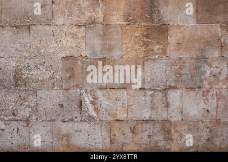 Ancient wall made of stone blocks Stock Photo