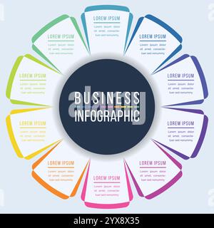 10 Options Infographic design 10 Steps, objects, elements or options business information template Stock Vector