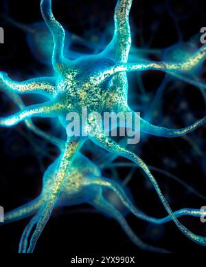 Brain cells Neurons conceptual Neural connections Neurology Stock Photo