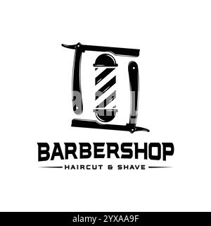 Barbershop simple minimalist logo design vector Stock Vector