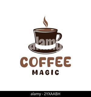 magic coffee cup hat logo design for cafe restaurant beverage company Stock Vector