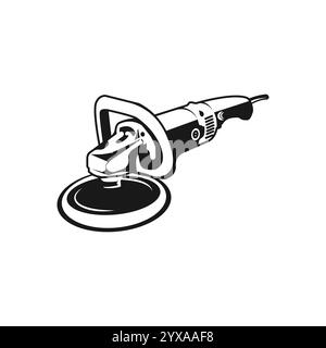 Car Detailing Machine Silhouette Vector Isolated - Car Polisher Machine Vector Stock Vector