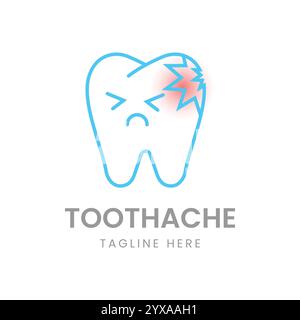 Toothache icon logo design template vector Stock Vector