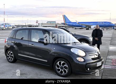 Rome, Italy. 15th Dec, 2024. Departure of Pope Francis to Ajaccio, Corsica (France) from Fiumicino international airport in Rome, Italy on December 15, 2025. Pope Francis departs on his 45th Apostolic Journey abroad. He has boarded the papal plane and left Italy, travelling to the French island of Corsica. Photo by Vatican Media/ABACAPRESS.COM Credit: Abaca Press/Alamy Live News Stock Photo