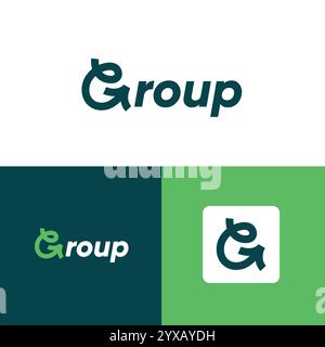 Letter G Logo Design - Group Letter Logo Design Stock Vector
