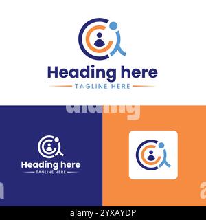 People Hiring Logo - Corporate Style Modern Logo Design Stock Vector