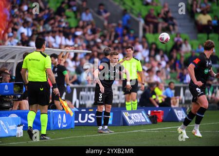 MELBOURNE, AUSTRALIA. 15th Dec, 2024. Pictured: Scott Galloway of Auckland during the ISUZU A League Round 8 match Melbourne City vs Auckland at AAMI Park, Melbourne, Australia. Credit: Karl Phillipson / Alamy Live News Stock Photo