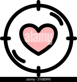 Love target group - clean and modern valentines day icon. Stock Vector