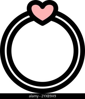 Engagement ring - clean and modern valentines day icon. Stock Vector