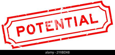 Grunge red potential word rubber seal stamp on white background Stock Vector