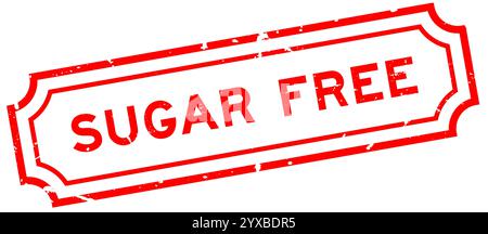Grunge red sugar free word rubber seal stamp on white background Stock Vector