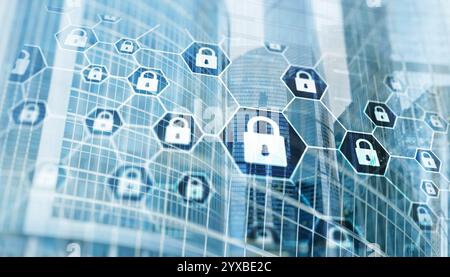 Cybersecurity concept. Data protection universal background Stock Photo