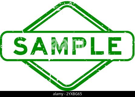 Grunge green sample word rubber seal stamp on white background Stock Vector