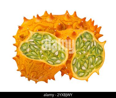 Horned melons isolated on white background Stock Photo
