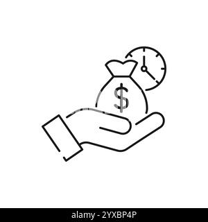 easy instant credit, loan payment, fast money icon, finance thin line symbol for web and mobile phone on white background - editable stroke vector ill Stock Vector