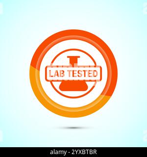 Lab tested icon. Laboratory testing product quality certificate symbol,  Clinically certified Stock Vector