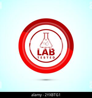 Lab tested icon. Laboratory testing product quality certificate symbol,  Clinically certified Stock Vector