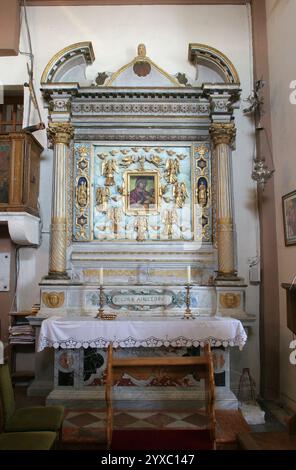 Our Lady of Angels, altar in the Church of the Our Lady of Angels in Orebic, Croatia Stock Photo