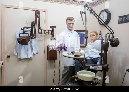 Holdrege, Nebraska - A dentist's office in the Nebraska Prairie Museum. Stock Photo