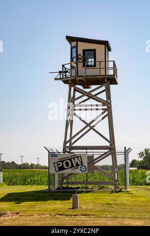 Holdrege, Nebraska - The Nebraska Prairie Museum. The museum includes a display about the nearby German prisoner of war camp during World War II. Stock Photo