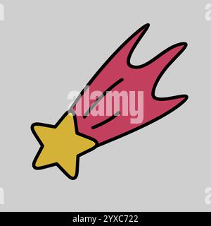 Falling star vector icon. Shooting star sign. Winter sign. Graph symbol for event and holiday web site and apps design, logo, app, UI Stock Vector