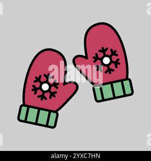 Snowflake gloves vector icon. Winter sign. Graph symbol for event and holiday web site and apps design, logo, app, UI Stock Vector