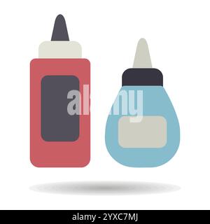 Ketchup mustard and mayonnaise spicy bottle icon. Barbecue and bbq grill sign. Graph symbol for cooking web site and apps design, logo, app, UI Stock Vector