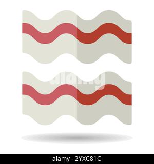 Bacon Strips vector icon food meat. Barbecue and bbq grill sign. Graph symbol for cooking web site and apps design, logo, app, UI Stock Vector