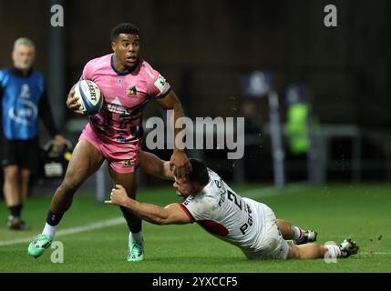 Exeter Chiefs' Immanuel Feyi-Waboso scores their side's first try ...