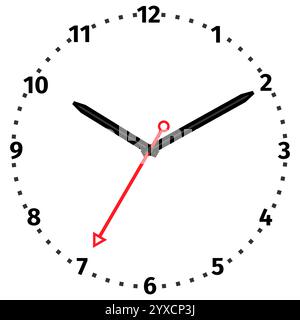Vector illustration of mechanical clock. Clock face on white background. Stock Vector
