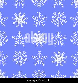 Seamless background with snowflakes. Christmas and New Year decoration elements. Vector illustration. Stock Vector