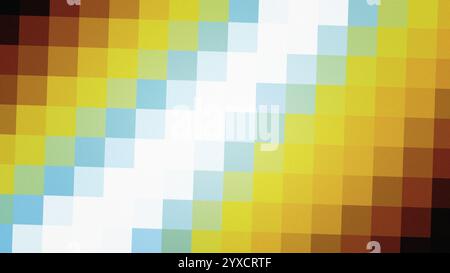 Abstract background of bright and vibrant colorful squares with noise. Pixelated geometric pattern, design template, full frame background, copy space Stock Photo