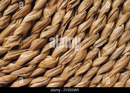Closeup of braided straw texture background Stock Photo