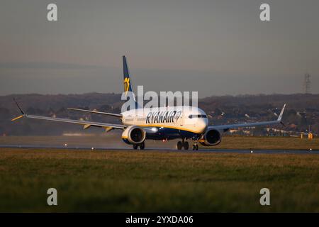 Ryanair Boeing 737 MAX 8 registration EI-HGM taking off on November 29 2024 from London Luton Airport, Bedfordshire, UK Stock Photo