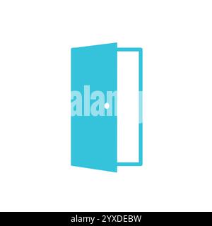 Open door icon. Isolated on white background. From blue icon set Stock Vector