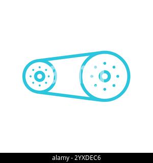 Machine belt icon. Isolated on white background. From blue icon set. Stock Vector