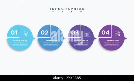 Presentation business infographic template with 4 options. Vector illustration. Stock Vector