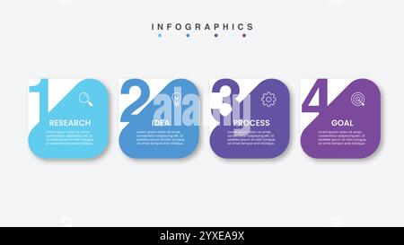 Presentation business infographic template with 4 options. Vector illustration. Stock Vector