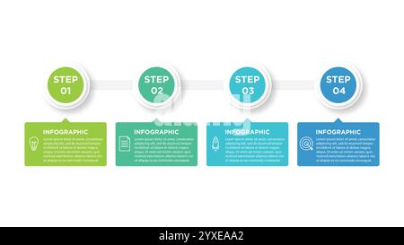 Presentation business infographic template with 4 options. Vector illustration. Stock Vector