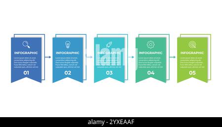 Business visualization infographic design template with options, steps or processes. Stock Vector