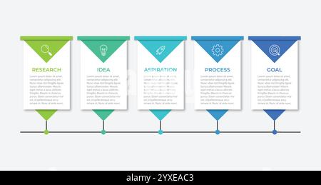Business visualization infographic design template with options, steps or processes. Stock Vector