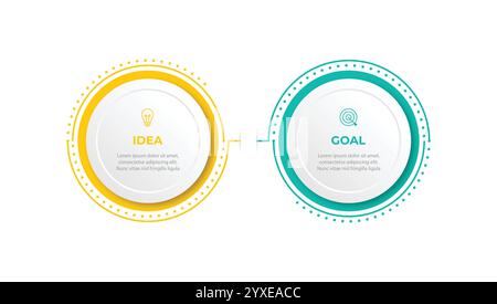 Infographic design template. Timeline concept with 2 steps. Can be used for workflow layout, diagram, banner, webdesign. Vector illustration Stock Vector