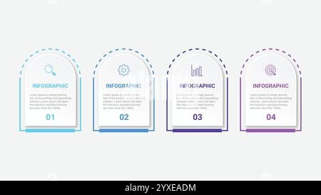 Presentation business infographic template with 4 options. Vector illustration. Stock Vector