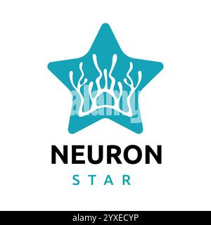 Neuron Nerve Cell Logo Design Inspiration Star Shape or Coral Seaweed Illustration Design Stock Vector