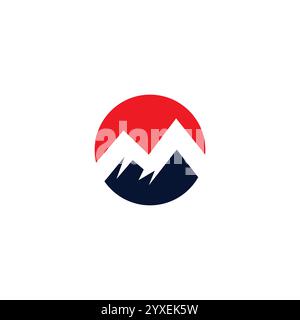 Letter M Mountain Logo Design Stock Vector