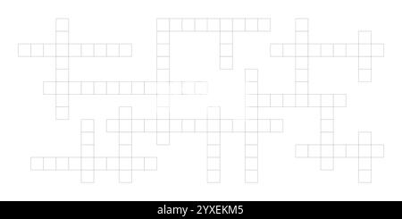Vector crossword puzzle concept with blank word grid. Isolated on white background for easy customization Stock Vector