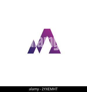 Letter MA Logo Design. M Initial Logo Stock Vector