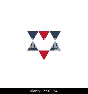V Triangle Logo Design. Simple Abstract logo Stock Vector