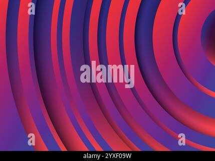 Trendy geometric purple background with abstract circles shapes. Futuristic dynamic pattern design. Vector illustration Stock Vector
